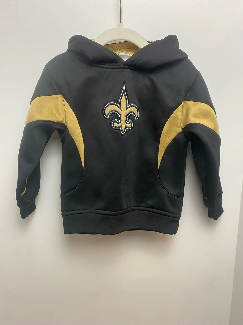 Kids Black and Gold Fleur-de-Lis Hooded Sweatshirt